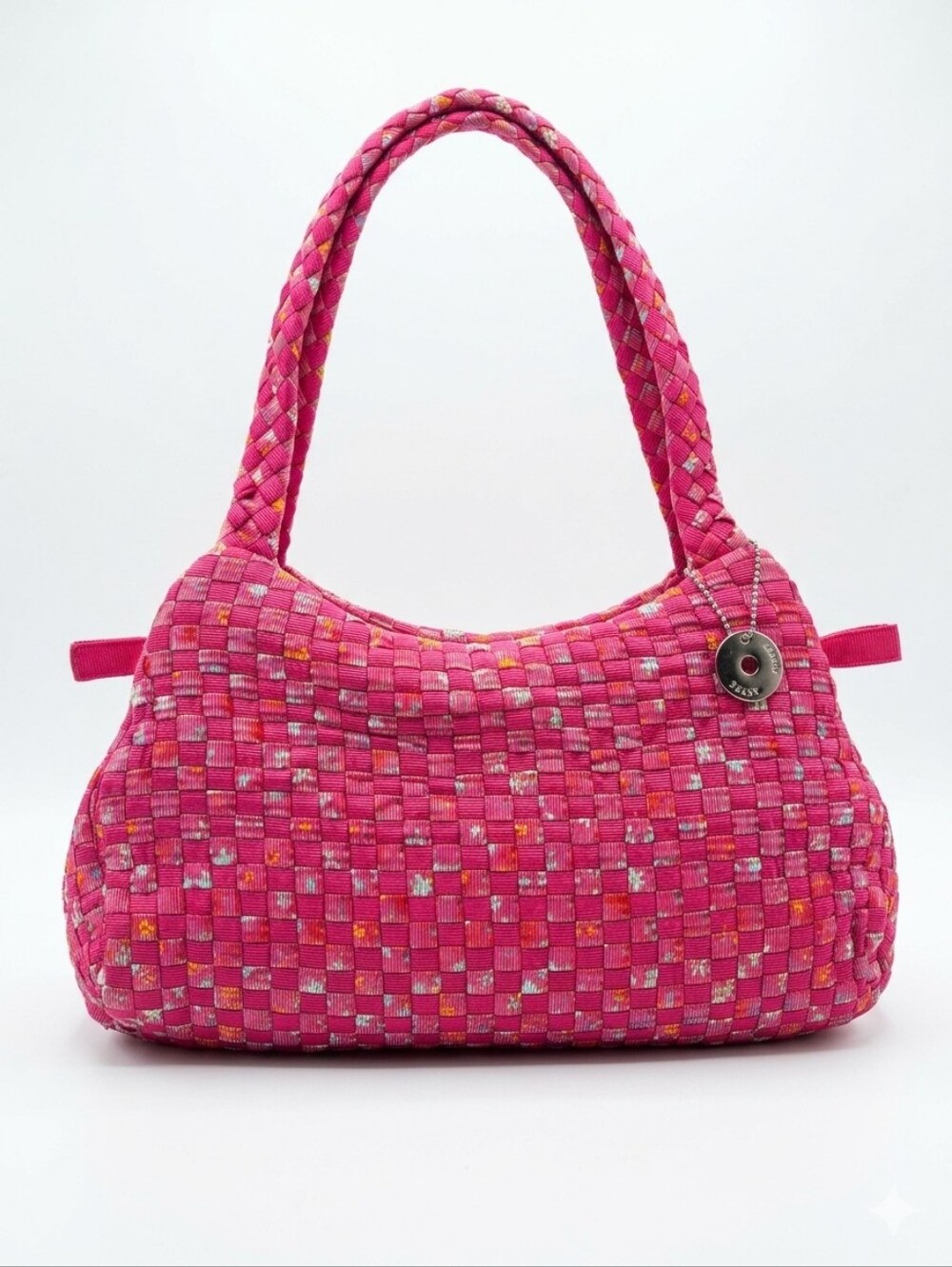 The Sak Pink Woven Shoulder Bag with Braided Handle